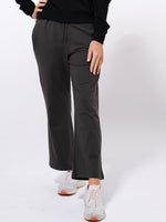 Cozy Open Leg Palazzo Sweatpants |Dusty Grey