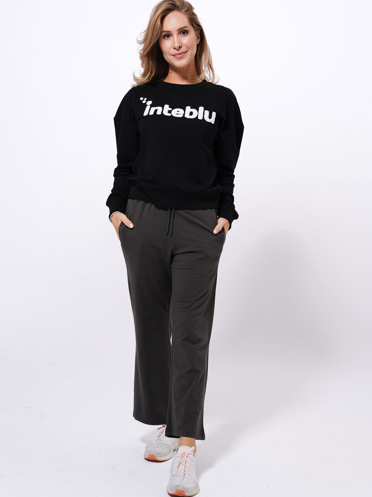 Cozy Open Leg Palazzo Sweatpants |Dusty Grey