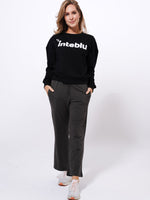 Cozy Open Leg Palazzo Sweatpants |Dusty Grey