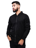 Men Casual Suede Bomber Jacket - inteblu