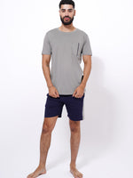 Men's T-Shirt & Shorts Lounge Set Grey