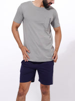 Men's T-Shirt & Shorts Lounge Set Grey