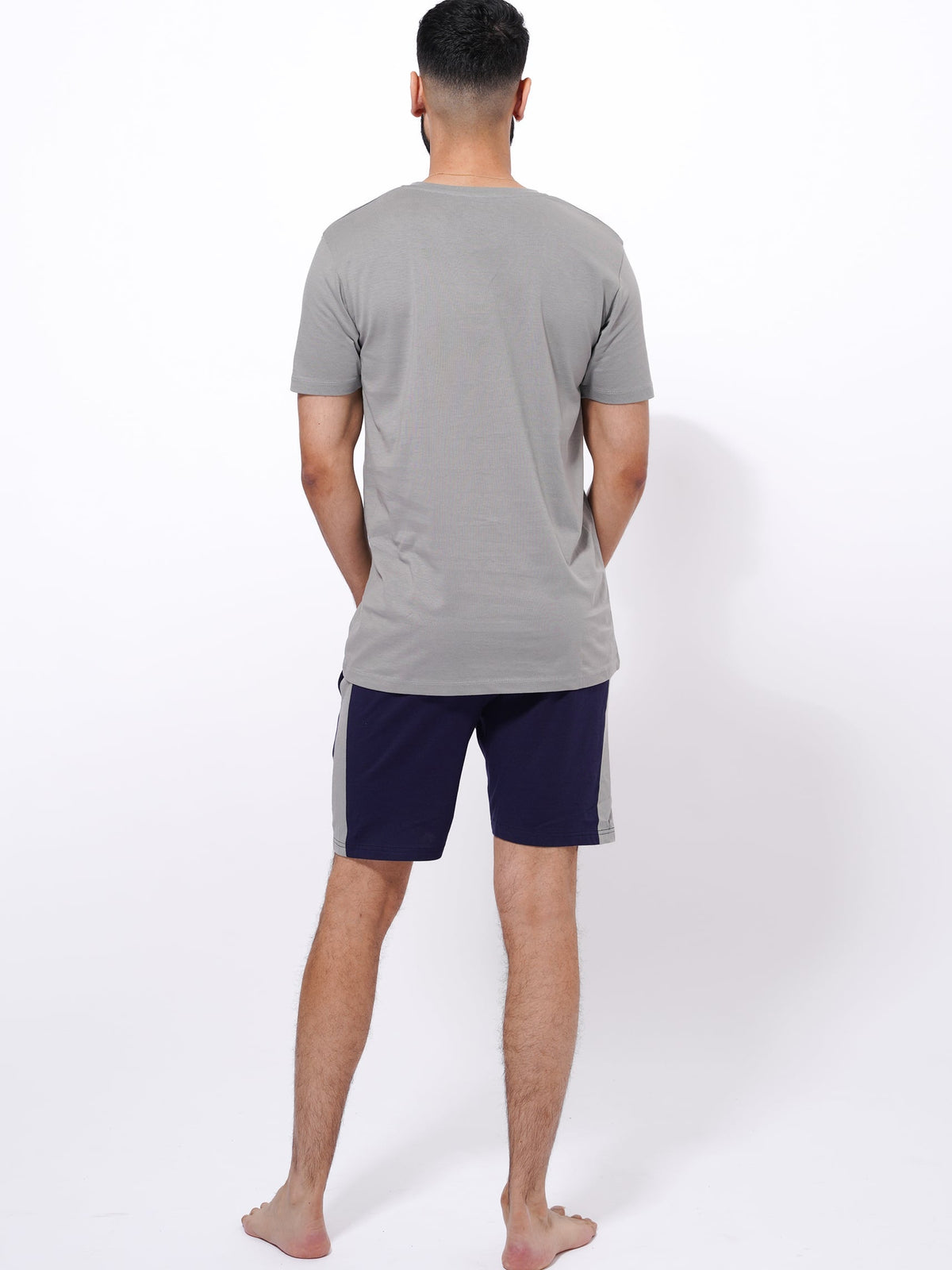 Men's T-Shirt & Shorts Lounge Set Grey