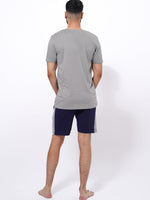 Men's T-Shirt & Shorts Lounge Set Grey