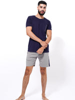 Men's T-Shirt & Shorts Lounge Set Blue