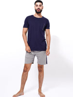 Men's T-Shirt & Shorts Lounge Set Blue