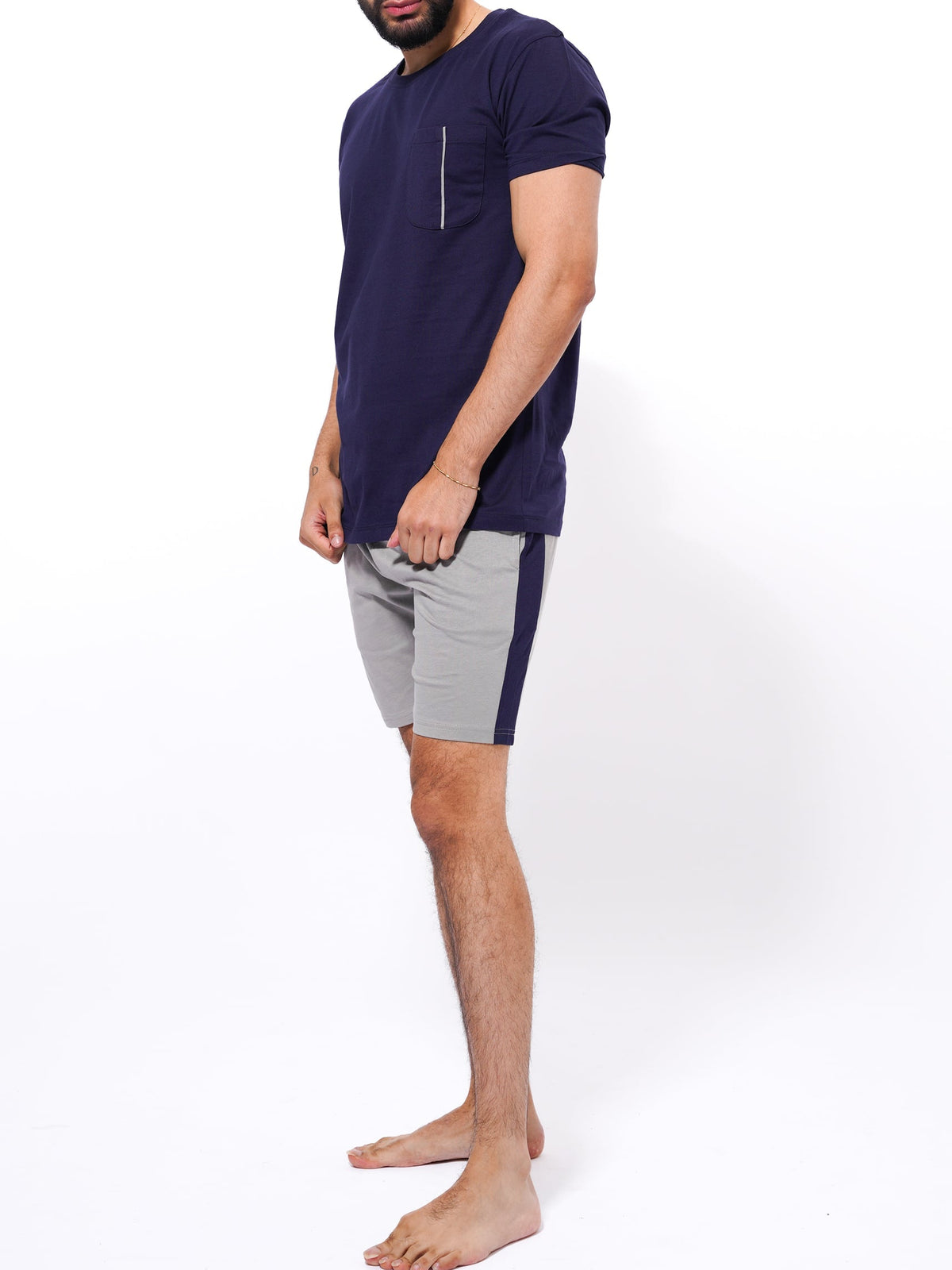 Men's T-Shirt & Shorts Lounge Set Blue