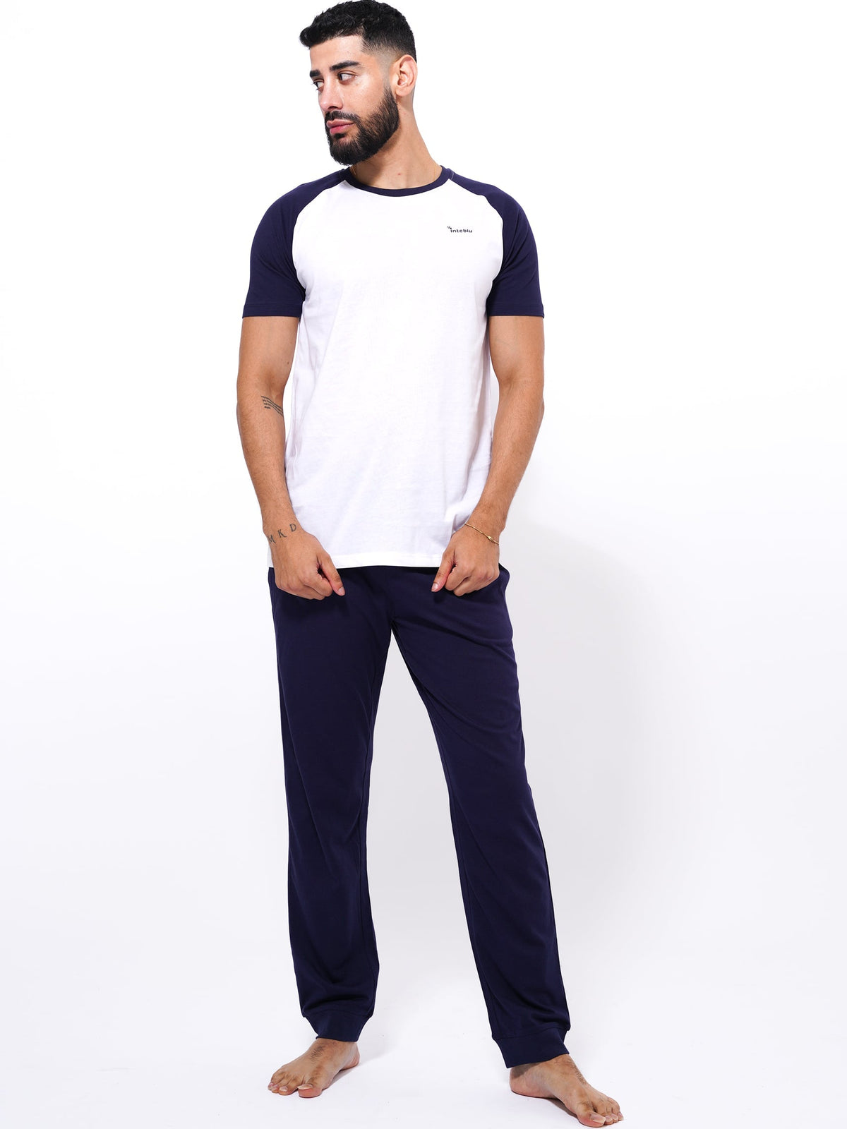 Men's T-Shirt & Trouser Lounge Set Blue