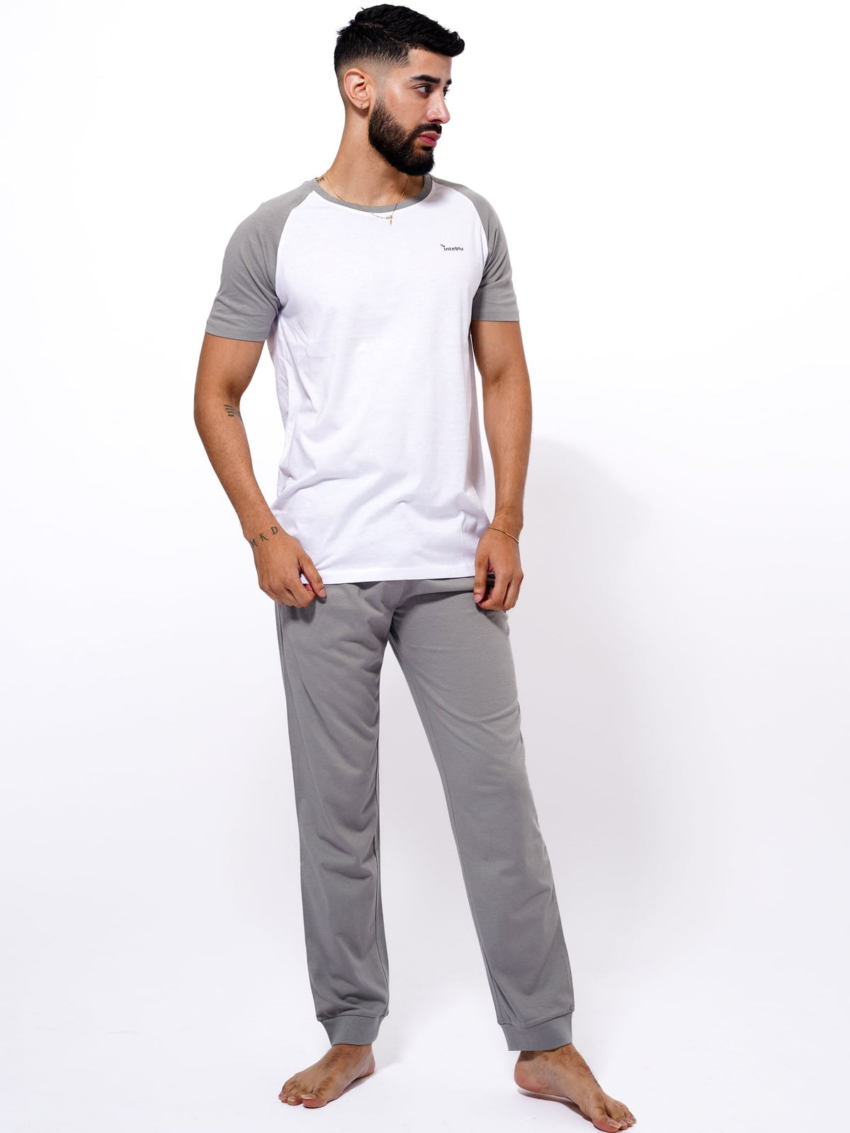 Men's T-Shirt & Trouser Lounge Set Grey