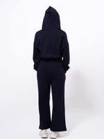 Women Black Hoodies Wide Leg Pants Sweatsuit Lounge Sets