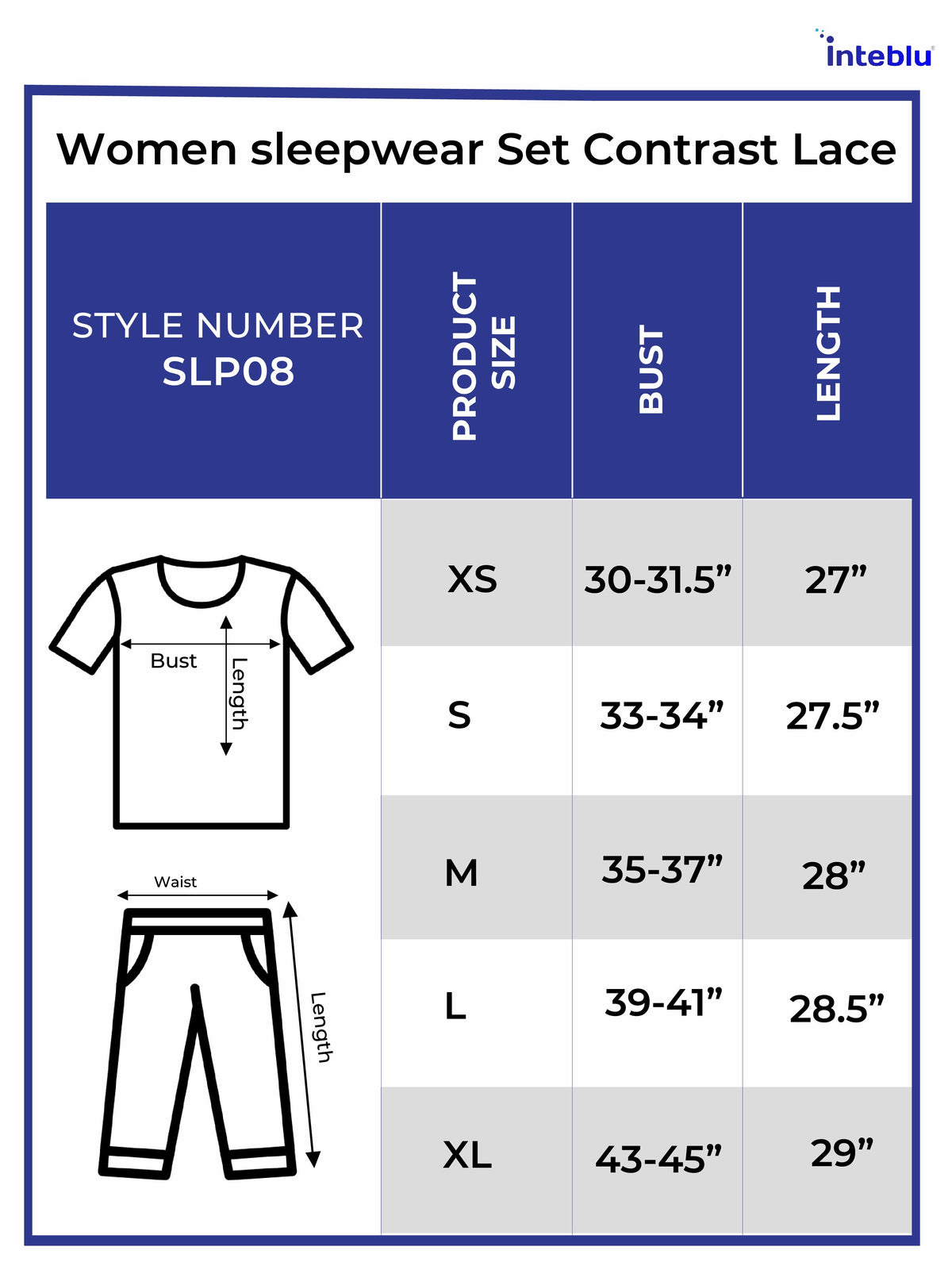 Women sleepwear Set Contrast Lace