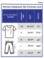 Women sleepwear Set Contrast Lace
