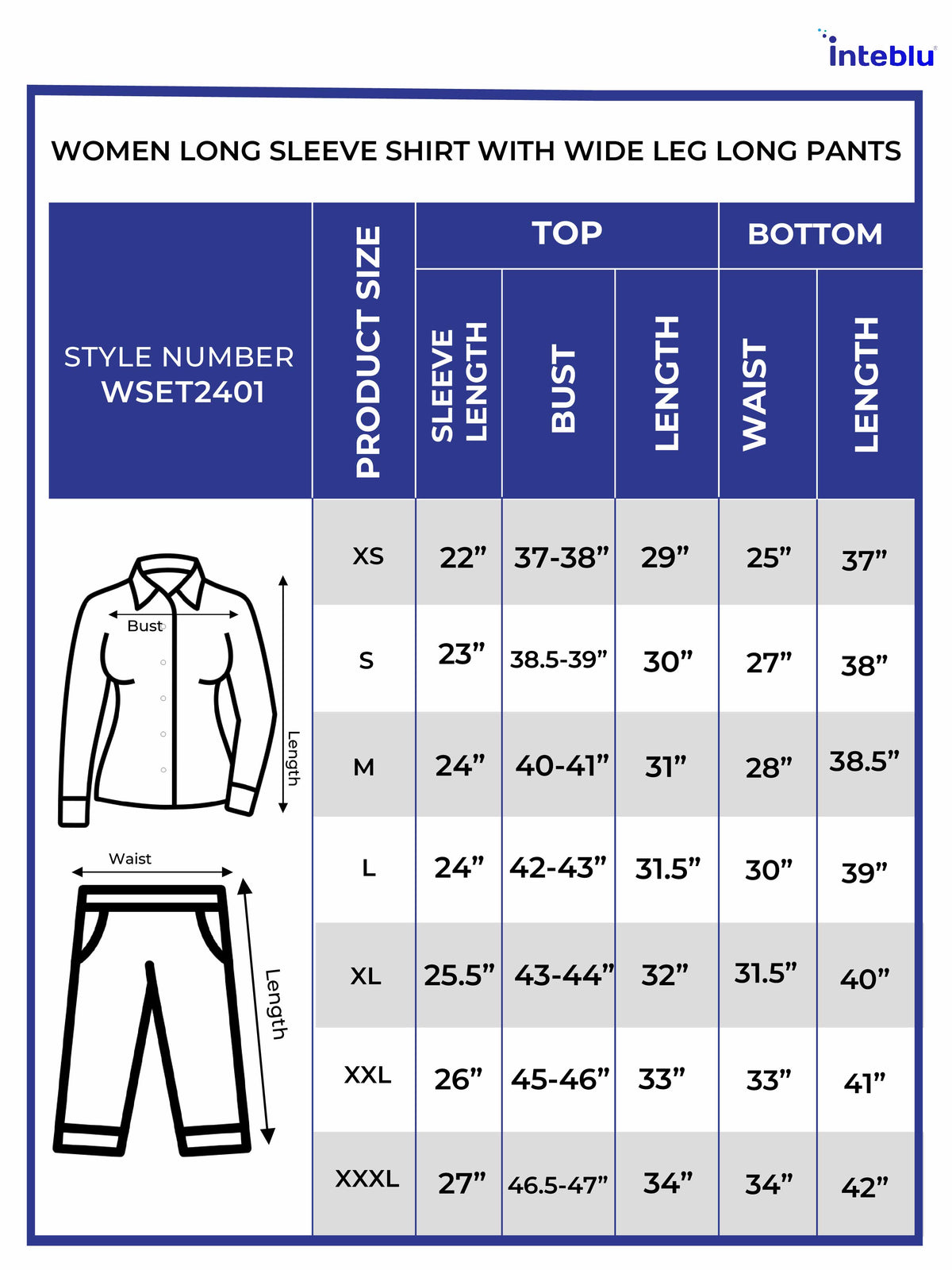 Women Long Sleeve Button Down Shirt High Waist Wide Leg Long Pants Outfits.