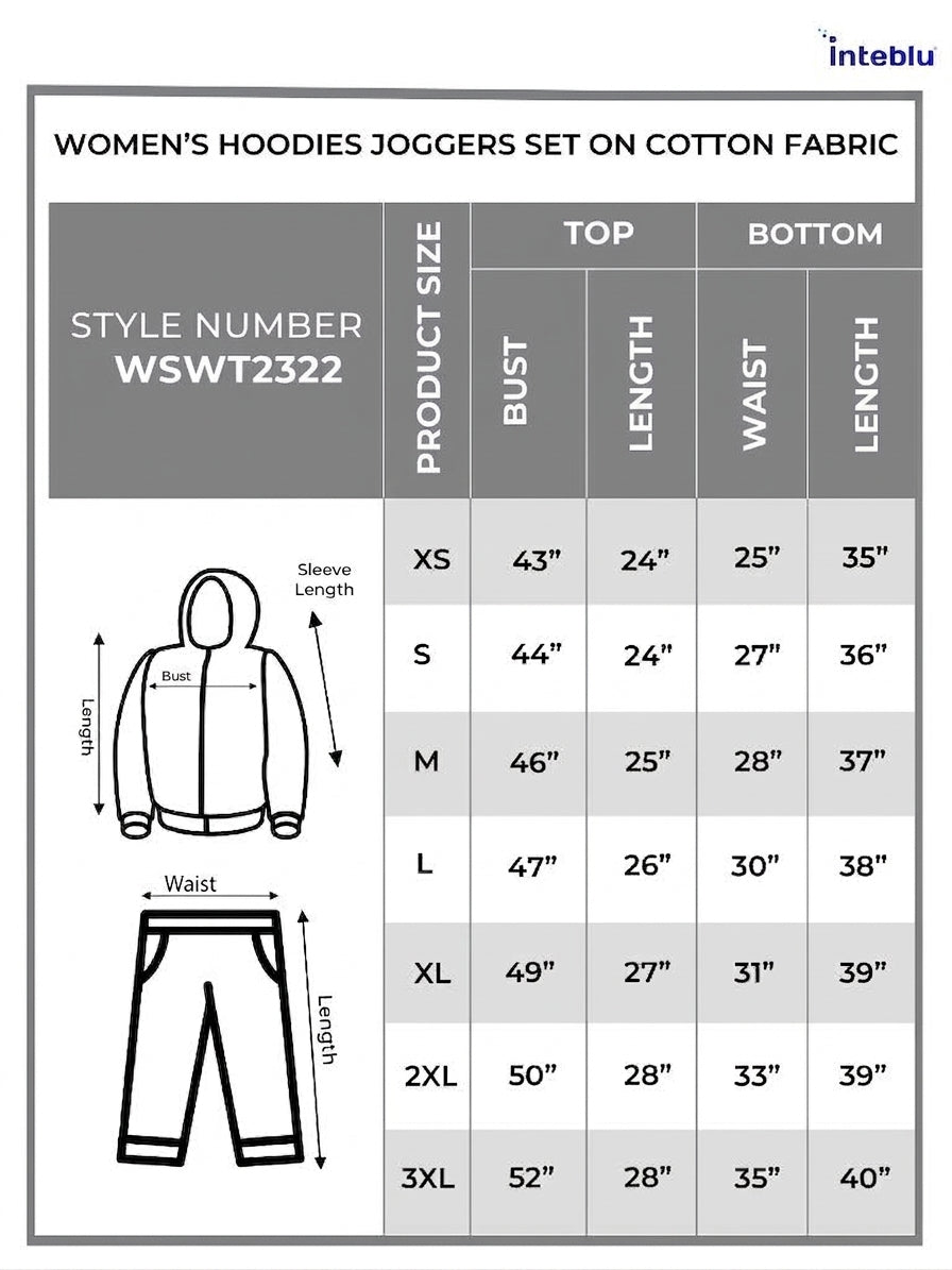 Women Hoodies Joggers Set on Cotton Fabric