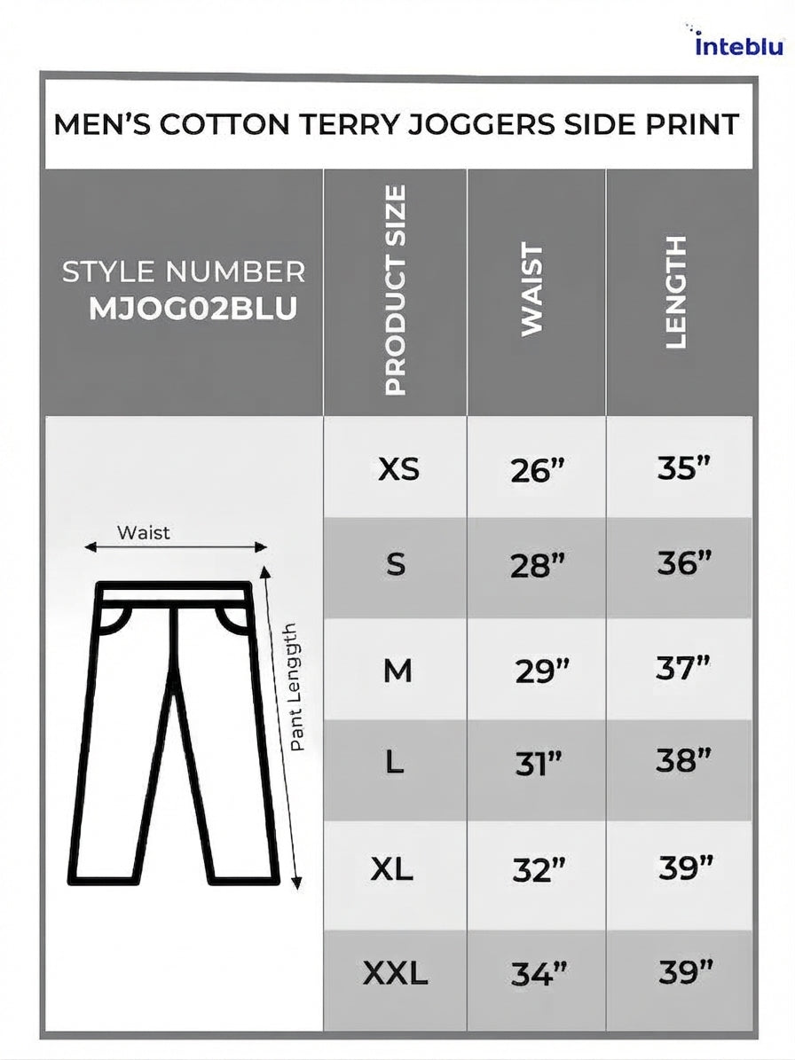 Men's Cotton Terry Joggers Side Print