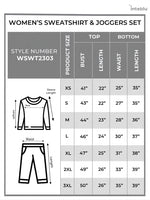 Women’s Two-Piece Sweatshirt Set – Long Sleeve Top & Jogger Pants, Terry Knit Fabric.