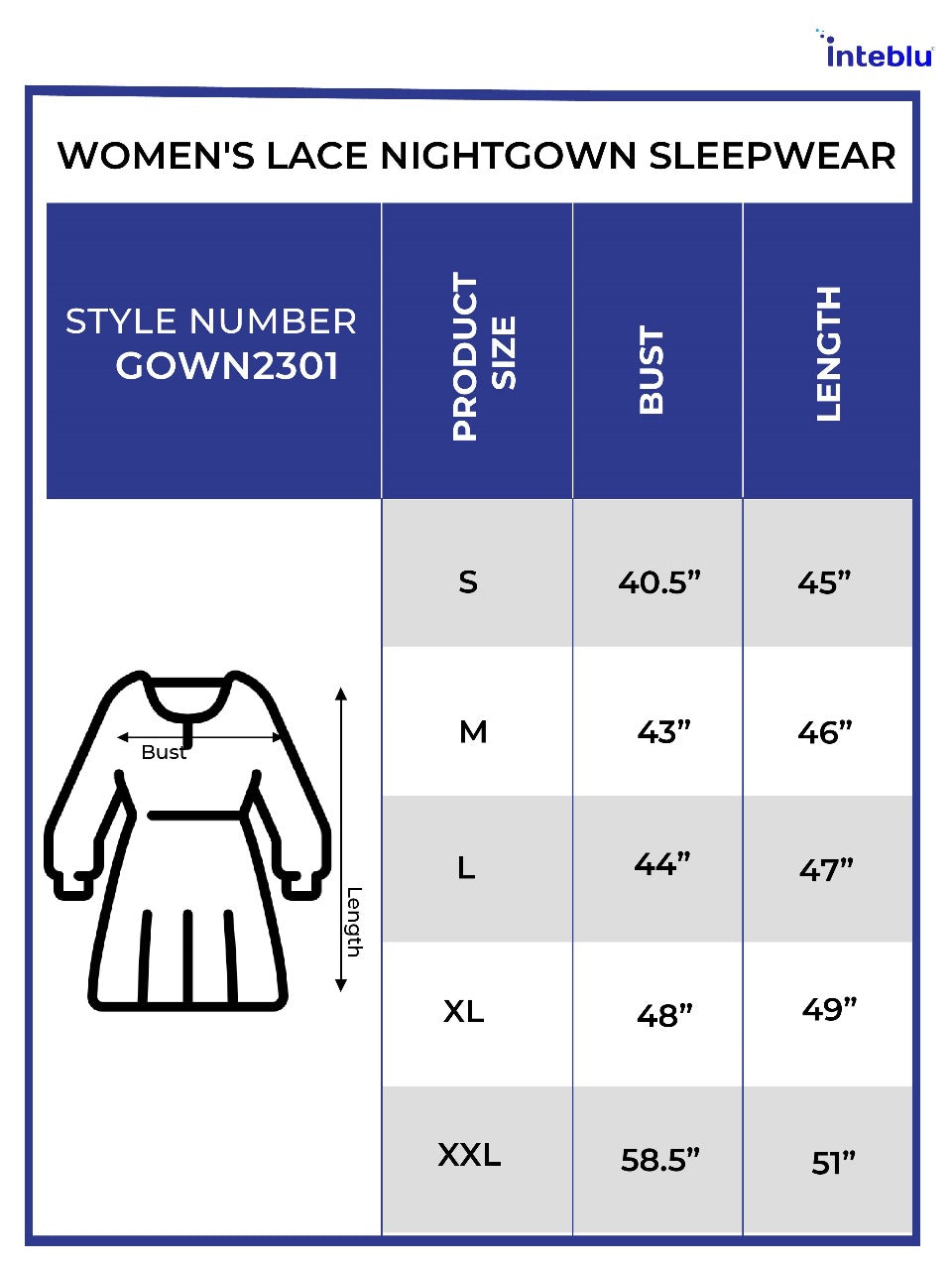 Women's Lace Nightgown Sleepwear Nighty.