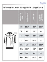 Women’s Linen Straight Fit Long Kurta – Elegant Everyday Wear | Mandarin Collar Classic Style