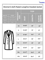 Women’s Soft Pastel Longline Hooded Jacket –Casual Outerwear with Snap Button Closure & Side Pockets