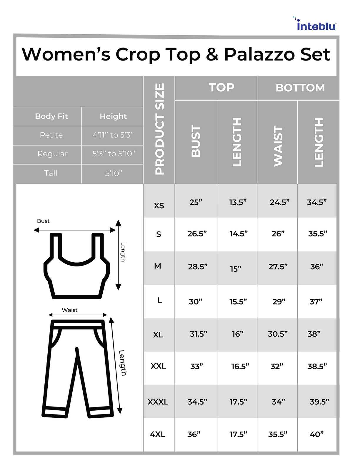 Women’s Crop Top & Palazzo Set – 2-Piece Outfit| Fashionable Party Wear for Women