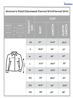 Women’s Plaid Distressed Flannel ShirtFlannel Shirt – 100% Cotton Long Sleeve Button-Down Checkered Shirt | Relaxed Fit Casual Top for Everyday Comfort