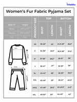 Women’s Fur Fabric Pyjama Set – Soft & Cozy 2-Piece Winter Nightwear | Long Sleeve Sleepwear Top and Bottom Set