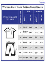 Women Crew Neck Cotton Short Sleeve Print Loungewear Pyjama Set