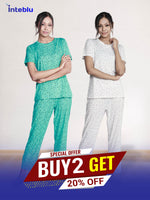 2 Set Combo Pack – Women’s Loungewear Set | Soft & Stylish Sleepwear Collection | Comfortable Pajama Tops & Bottoms | Perfect for Daily Wear, Lounging & Gifting