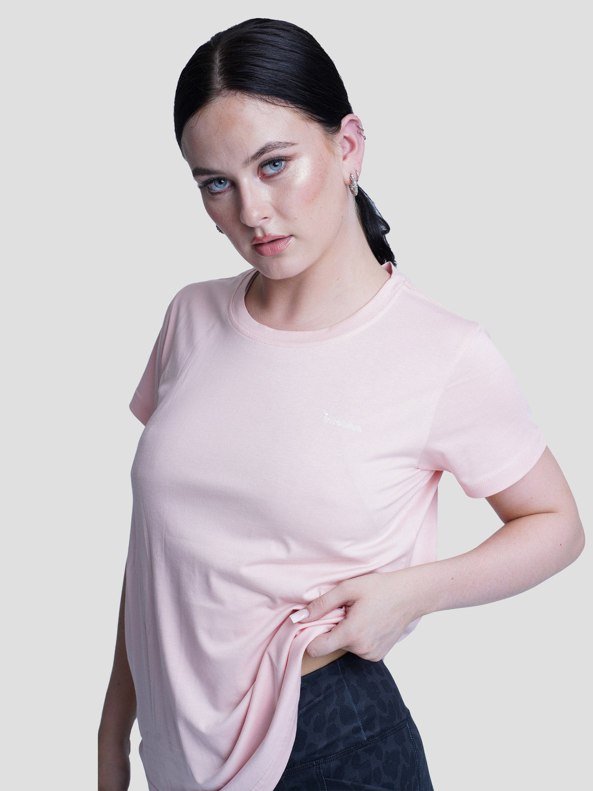 Ladies T-Shirt Short Sleeve Regular Fit - inteblu