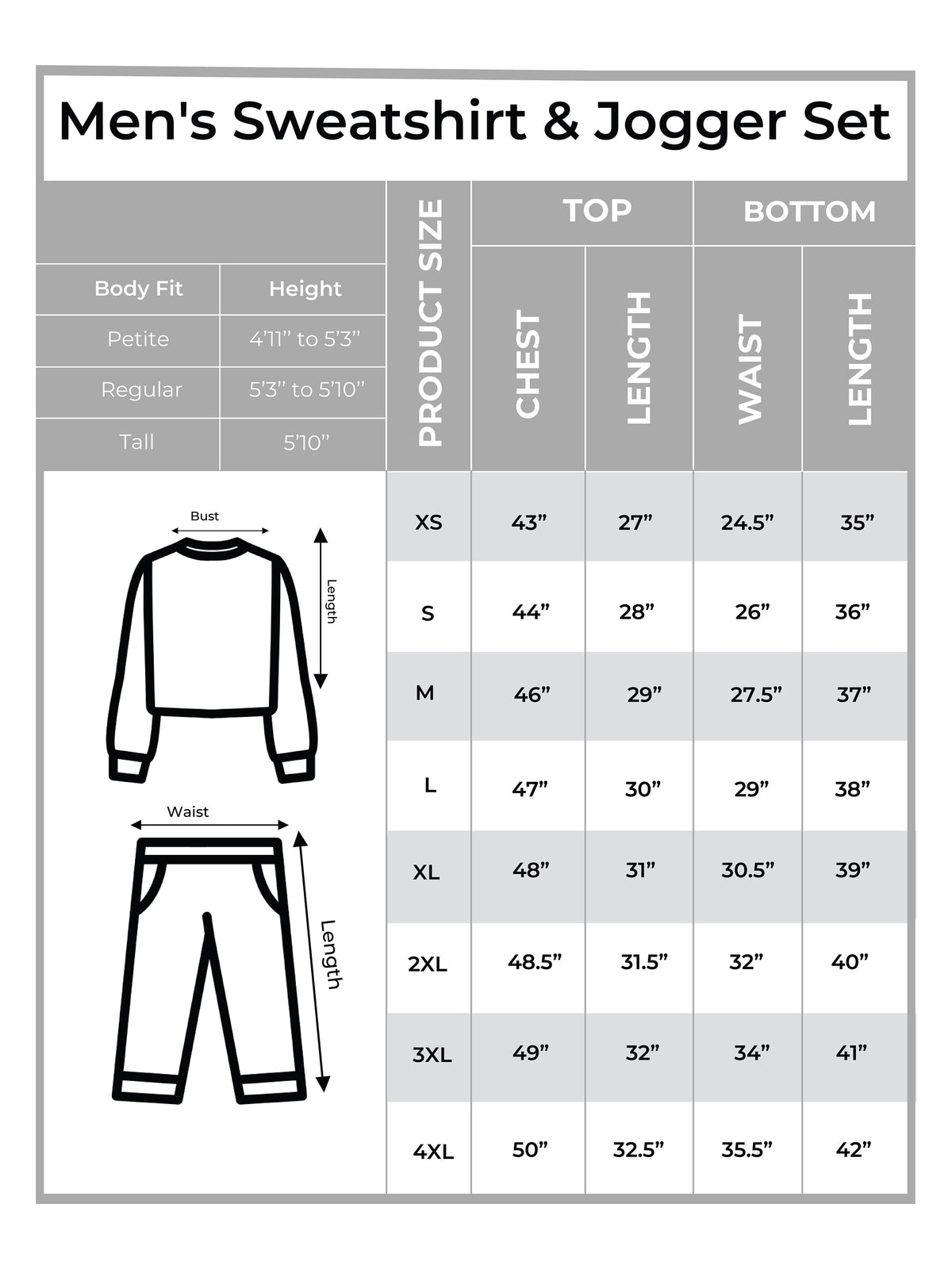 Men’s Casual Tracksuit Set – Sweatshirt with Jogger Pants | 2 Piece Comfortable Lounge & Sportswear Outfit