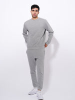 Men's Cotton Sweatshirts in Grey Mélange Color - inteblu