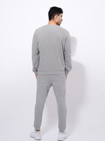 Men's Cotton Sweatshirts in Grey Mélange Color - inteblu