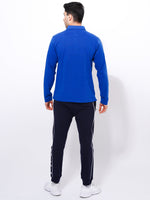 Men's Long Sleeve Player'sZipper Polo Shirt | Blue Color - inteblu