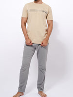 Men's T-Shirt & Trouser Lounge Set Sand