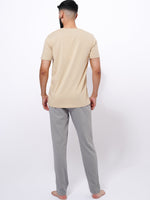Men's T-Shirt & Trouser Lounge Set Sand