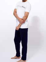 Men's T-Shirt & Trouser Lounge Set White