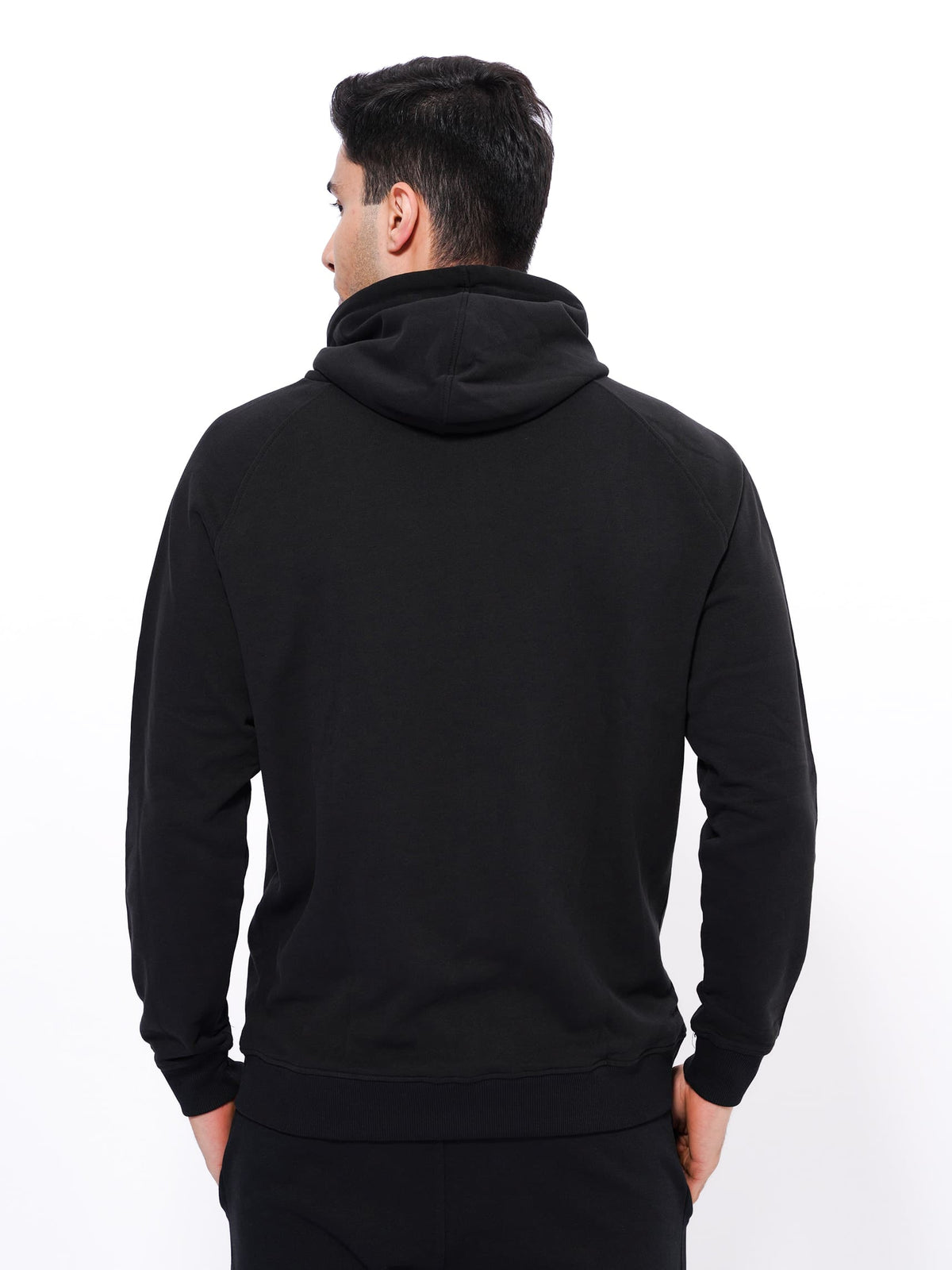 Men’s Winter Premium Cotton pocket Hoodie Black Color - inteblu