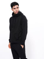 Men’s Winter Premium Cotton pocket Hoodie Black Color - inteblu
