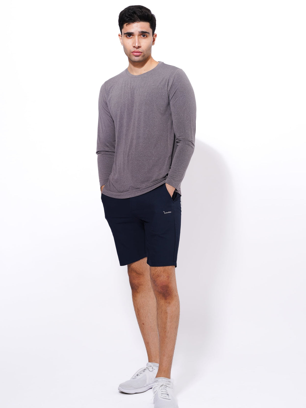 Men's Workout Long Sleeve T-Shirt |Grey melange