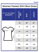 Women Pocket Shirt Blue Dress