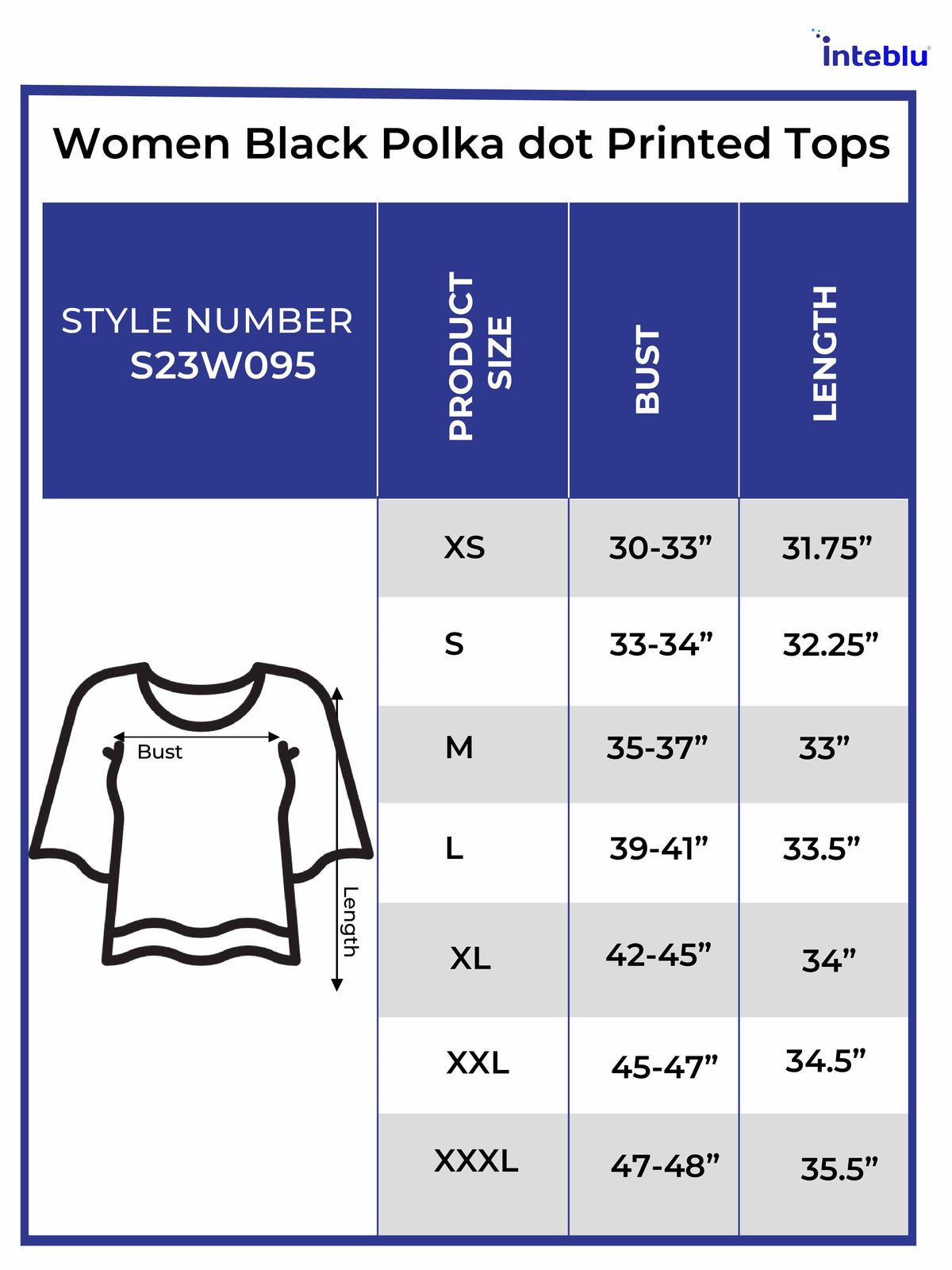 Women Black Polka dot Printed Tops.