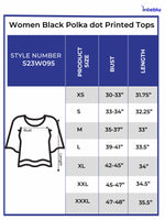 Women Black Polka dot Printed Tops.