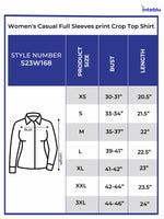 Women's Casual Full Sleeves print Crop Top Shirt