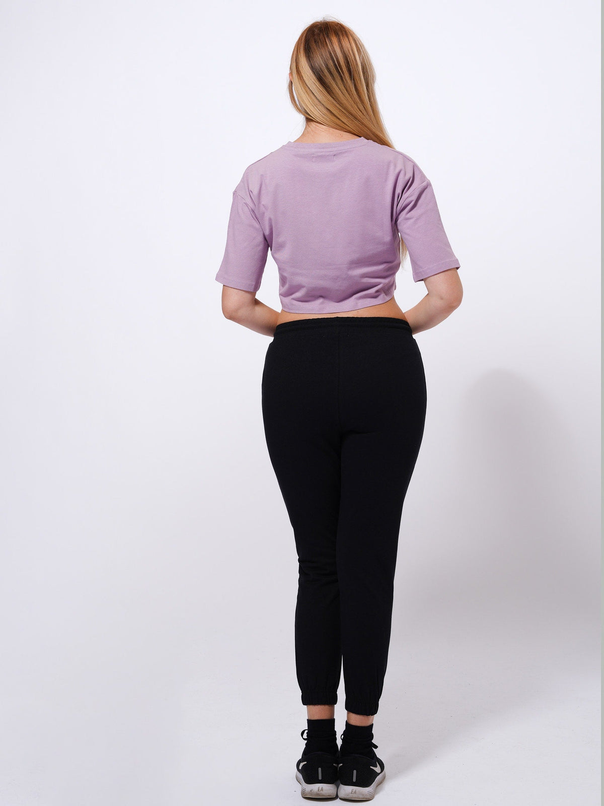 Women Crew Neck Short Crop Top | Mauve