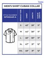Men's Half-Sleeve Relaxed-Fit Casual Cuban Collar Shirt Black Stripes