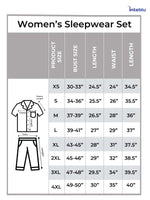 Satin Pajama Set for Women - Button Down, Short Sleeve Long Pant