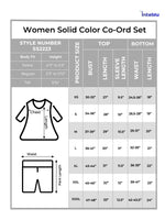 Women Solid Color Co-Ord Set| Short Sleeve| Off White