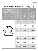 Women Harts Dot Printed Long Top| Black