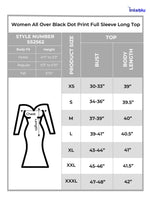 Women All Over Black Dot Print Full Sleeve Long Top| Beige