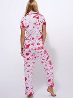 Tie Dye Women's Notch Collar Set